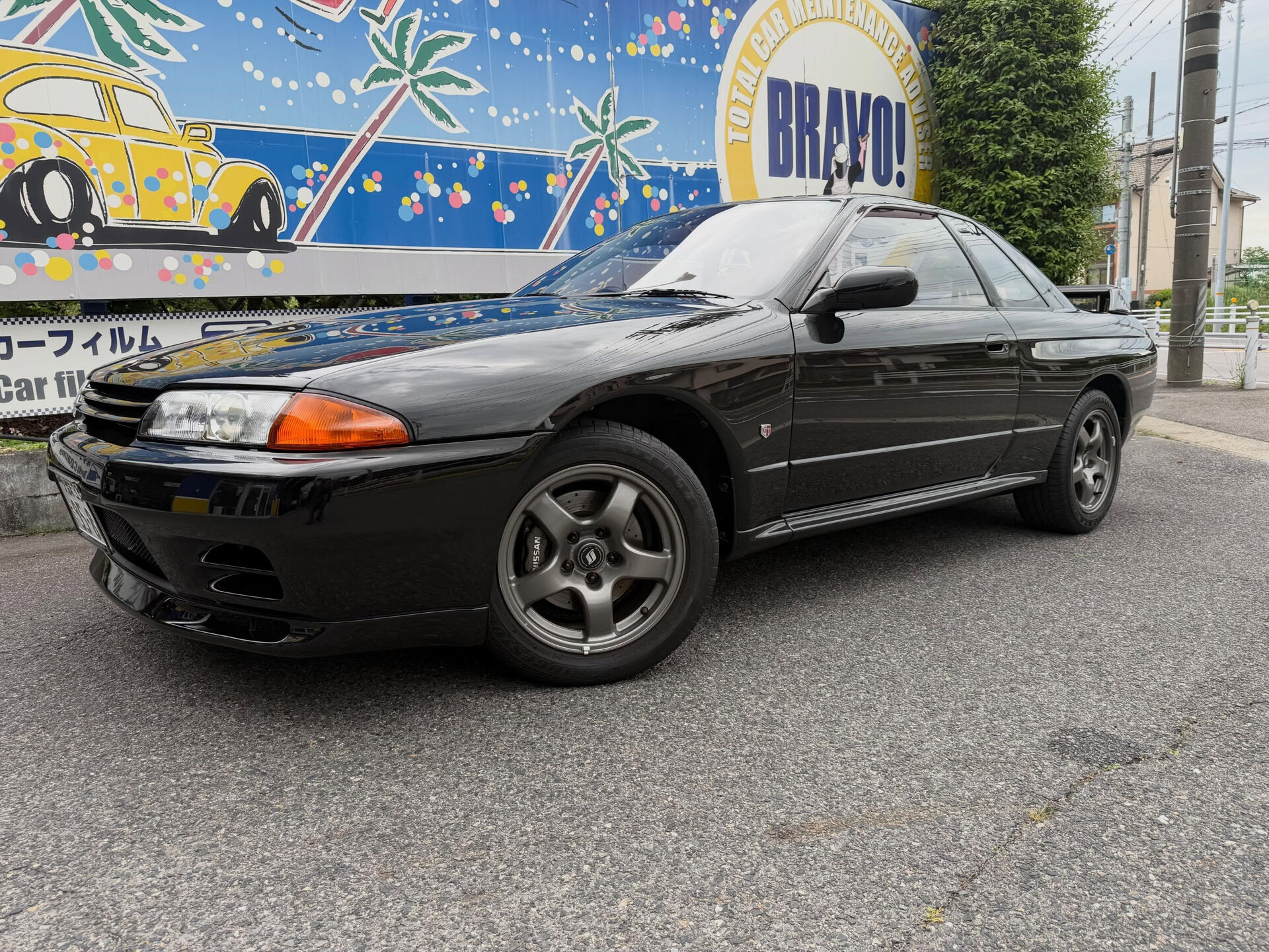 R32 GTR ボディ磨き　コーティング　ガラス面磨き撥水加